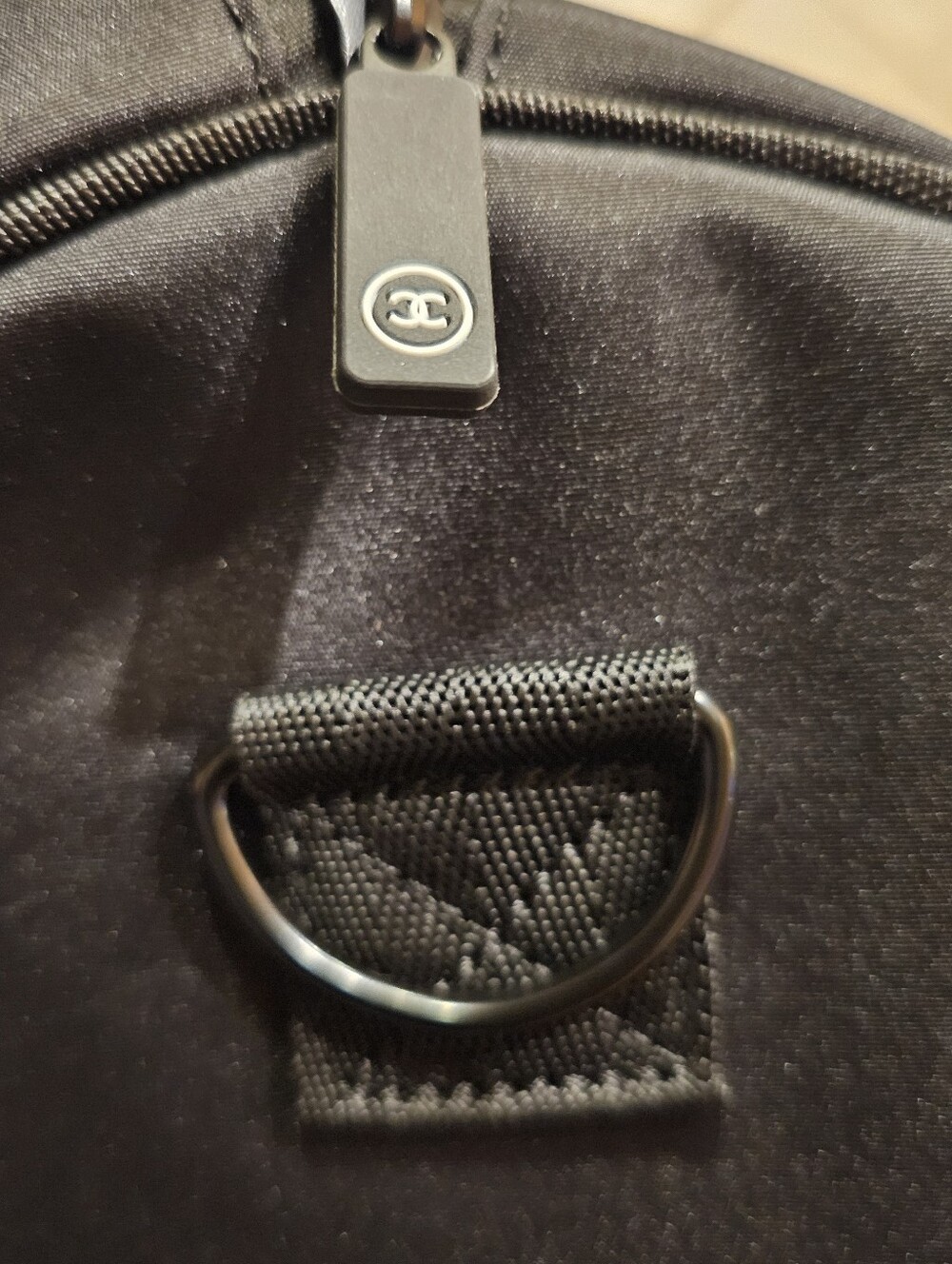 CHANEL Black Duffel with White Or Black CC Emblem - Picture 7 of 10
